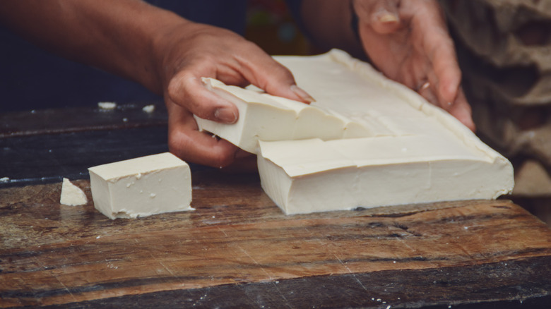 block of fresh tofu