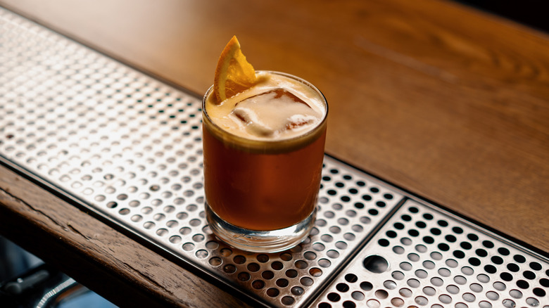 Jäger sour cocktail in a clear glass
