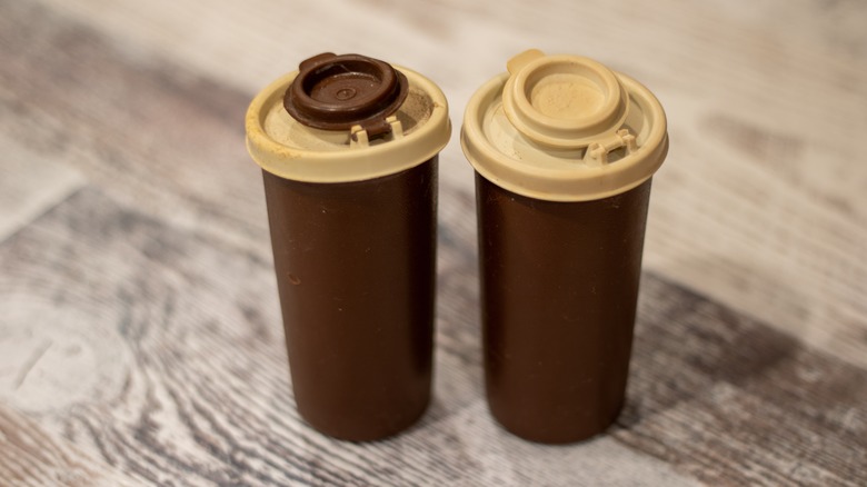 two vintage Tupperware glasses