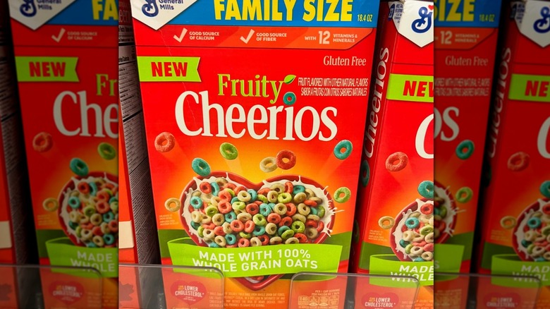 Fruity cheerios on the shelf