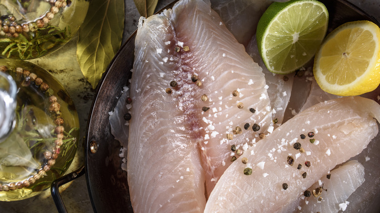 Tilapia filets with ingredients