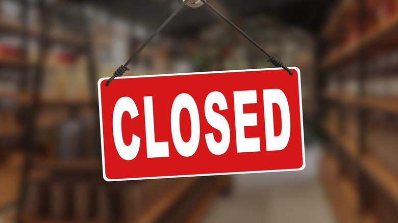 closed sign on a window