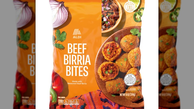 Beef Birria Bites in its original orange packaging