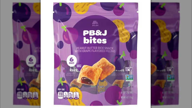 Bag of ALDI PB&J Bites against a white background