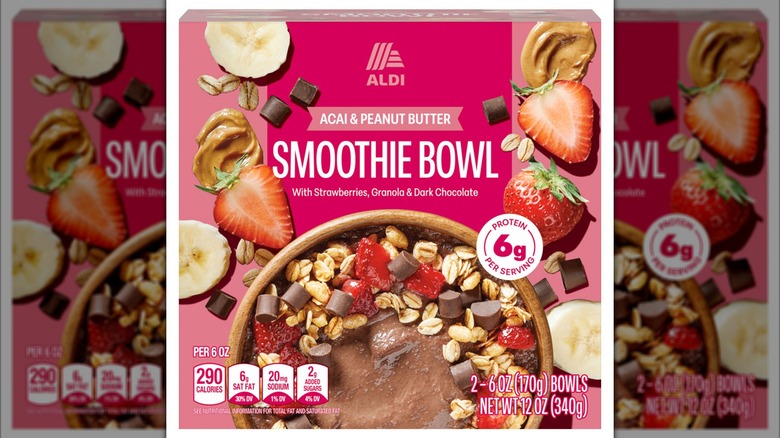 Box of ALDI Smoothie Protein Bowl against a white background