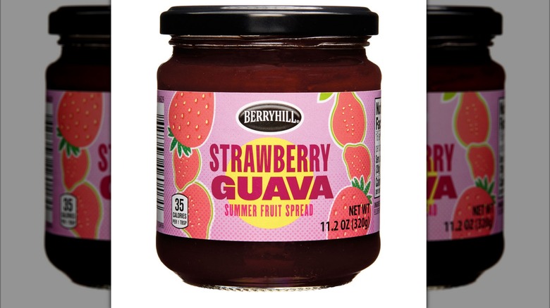 Jar of Berryhill Strawberry Guava Summer Fruit Spread against a white background