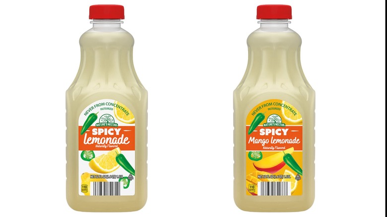 Bottles of Nature's Nectar Spicy Lemonades against a white background