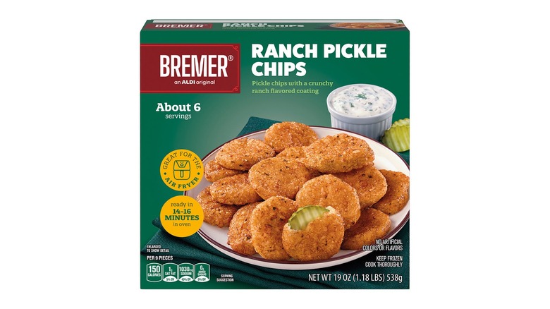 Bremer Ranch Pickle Chips in a green box