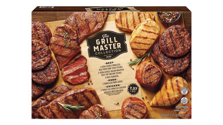 The Grill Master Collection, showing different kinds of meat on the box
