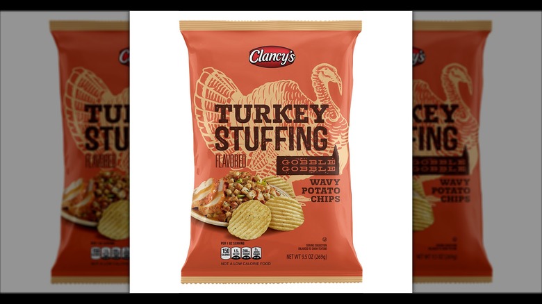 Clancy's turkey stuffing or garlic mashed wavy chips