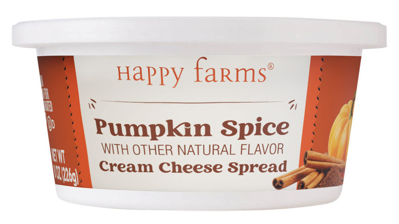 A container of Pumpkin Spice Cream Cheese