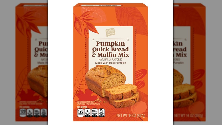 A box of Baker's Corner Pumpkin Bread Mix