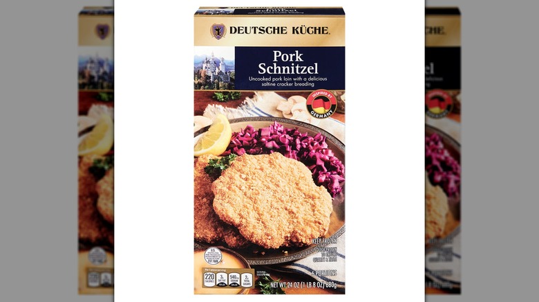 A box of Deutsche Kuche Pork Schnitzel