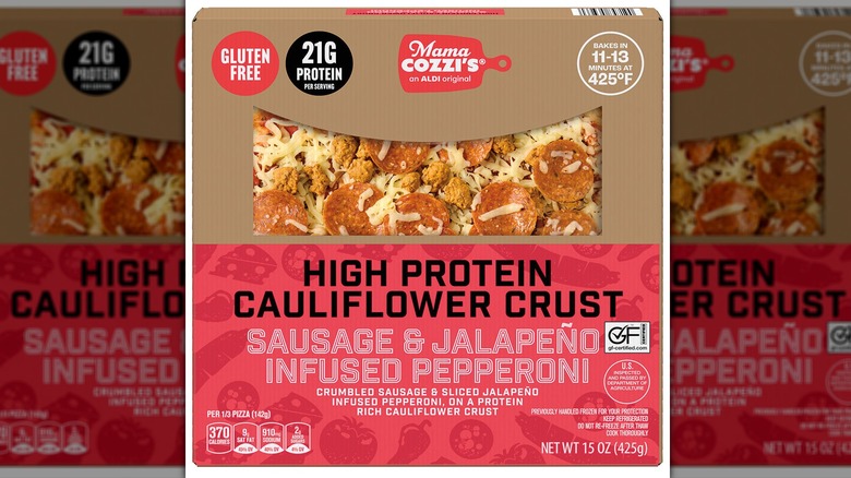 A box of Mama Cozzi's Cauliflower Crust Pizza