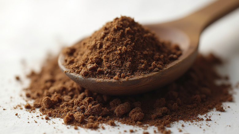 close up cocoa powder