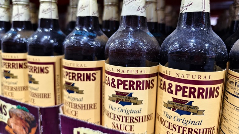 Bottles of Worcestershire sauce