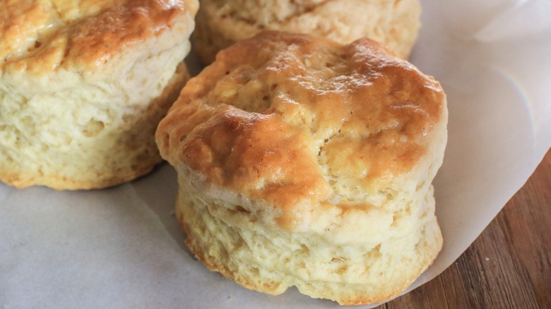 Biscuits on parchment paper