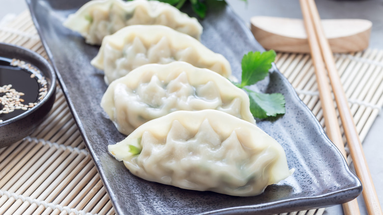 Korean mandu on plate