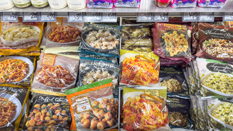 Packages of frozen Trader Joe's meals