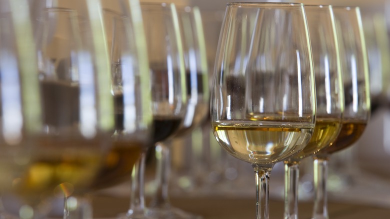 Fortified wines in glasses