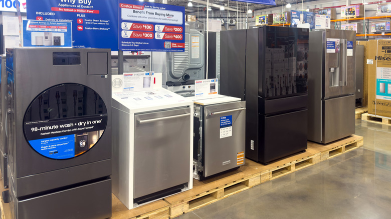 Costco appliances lined up to sell