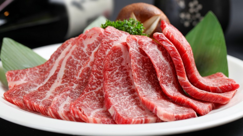 Platter of genuine Kobe beef
