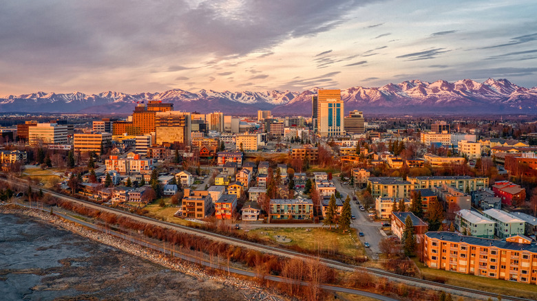 Aerial shot of Anchorage, Alaska