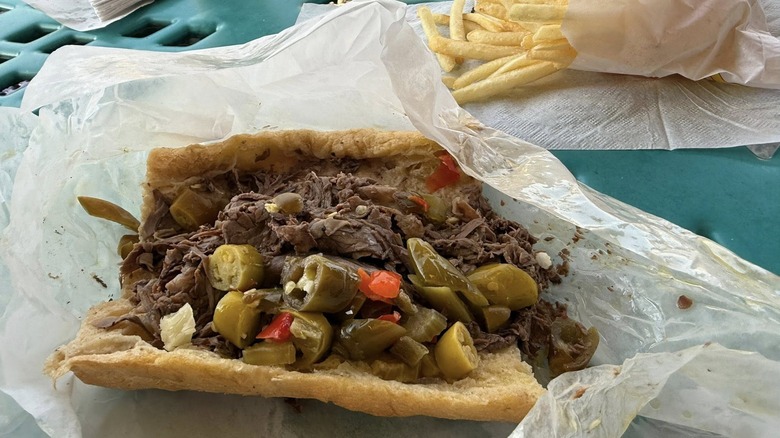 Italian beef sandwich from Johnnie's Beef