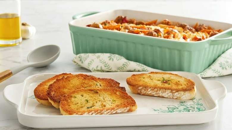 The Pioneer Woman "Agatha" green bakeware and dish towel