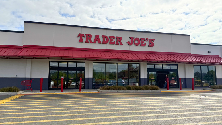 One Trader Joe's storefront as seen from a parking lot.