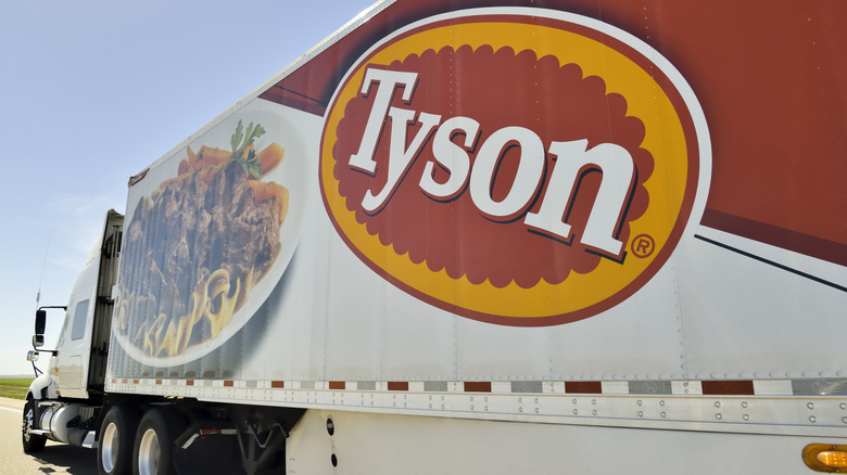 A Tyson branded semi-truck