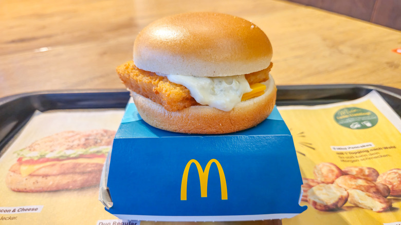 Filet-O-Fish on top of its container