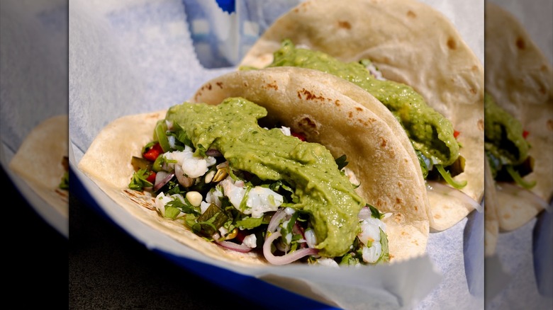 Two tacos from Tacodeli.