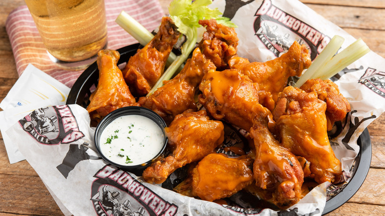 basket of chicken wings