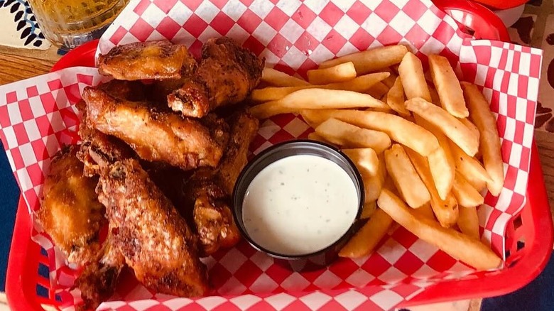 basket of chicken wings