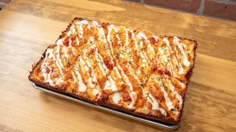 A pan of Detroit-style pizza from Square Pizza Co.