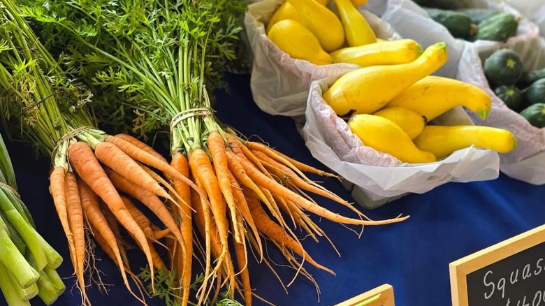 Carrots at squash at the Tuscaloosa River Market in Tuscaloosa