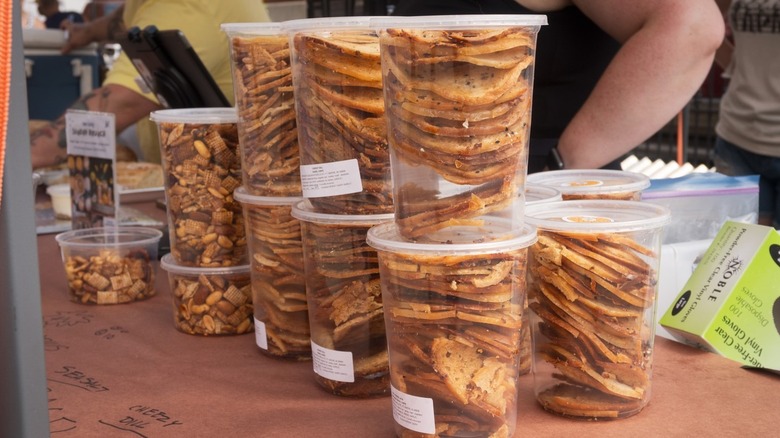Bagel crisps for sale at the YLNI Farmers Market in Wayne