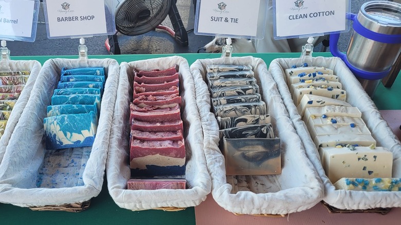 Bars of soap for sale at the Mt. Washington Farmers Market in Mount Washington