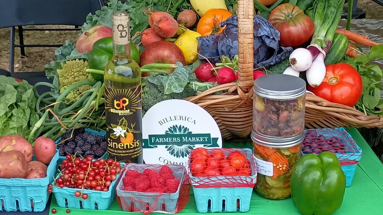 Fresh produce and products for sale at the Billerica Community Farmers Market