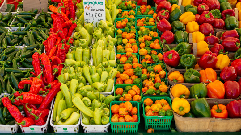 Fresh produce for sale at a farmers' marjet