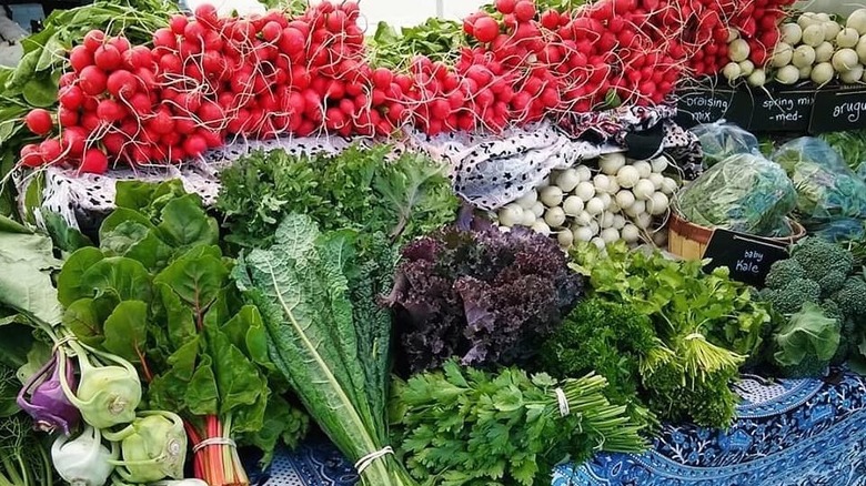 Fresh produce for sale at the Livingston Farmers Market
