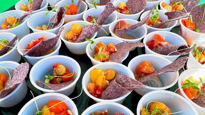 Salsa and chop cups at the Salem NH Farmers Market