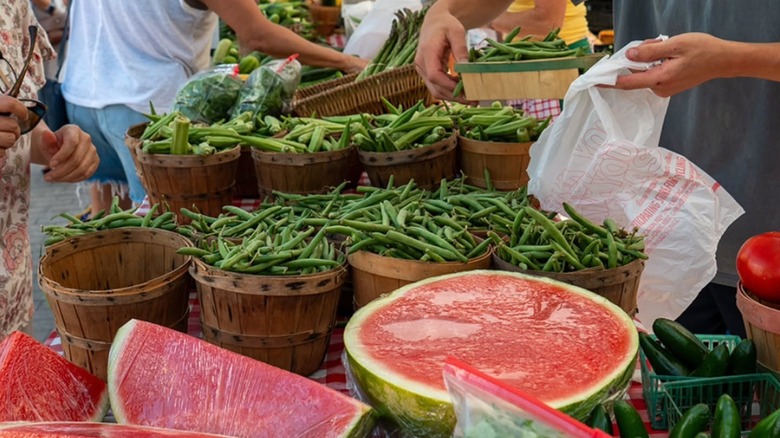 Fresh produce for sale at the Historic McKinney Farmers Market