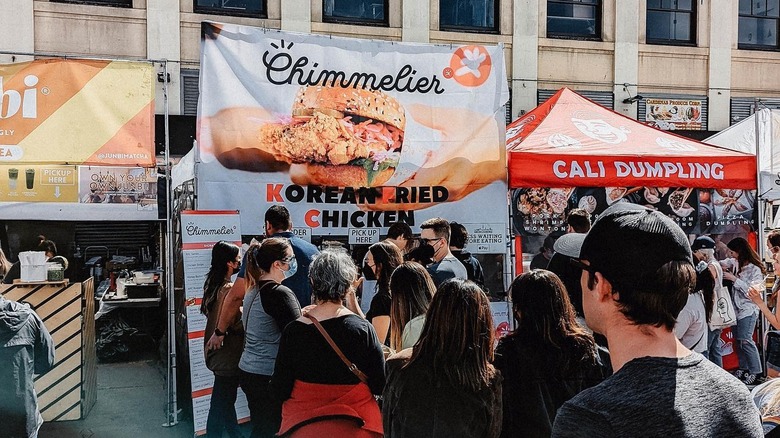 A line forming outside of Chimmelier at Smorgasburg Los Angeles