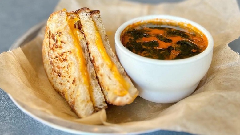 Classic Grilled Cheese with tomato soup
