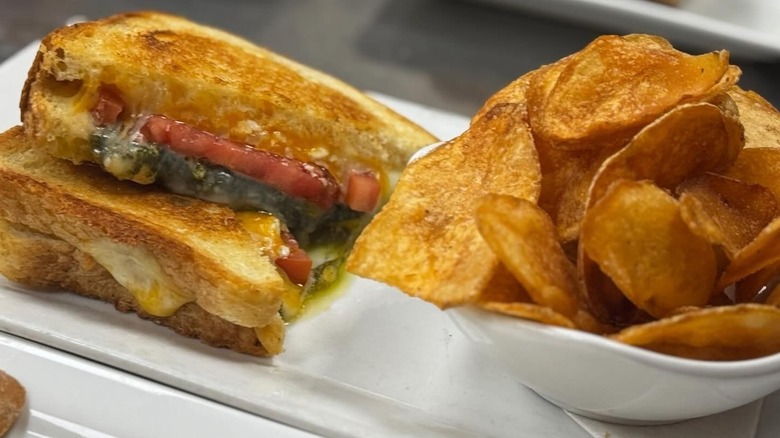 Home Grown Grilled Cheese with chips