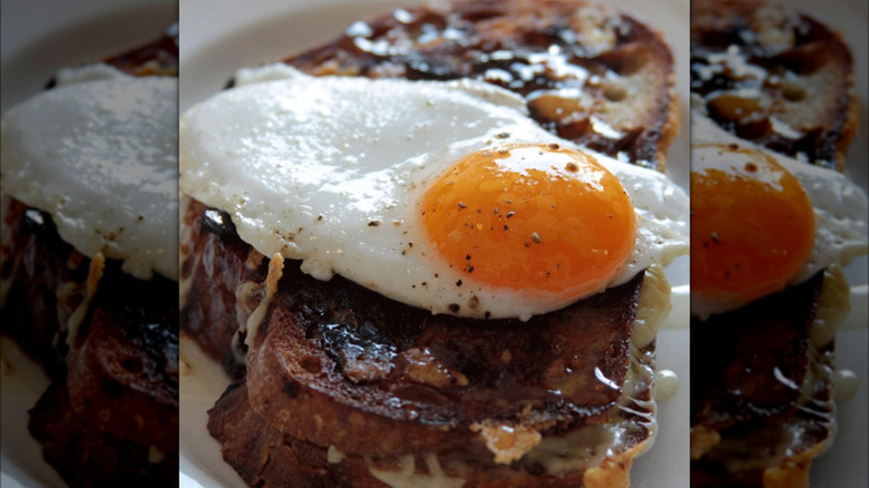 Milktooth's grilled cheese topped with a duck egg