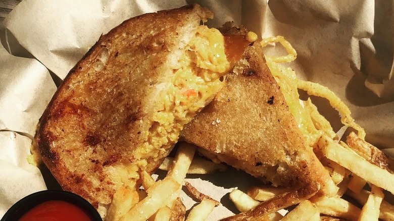 Pimento Cheese Melt with fries