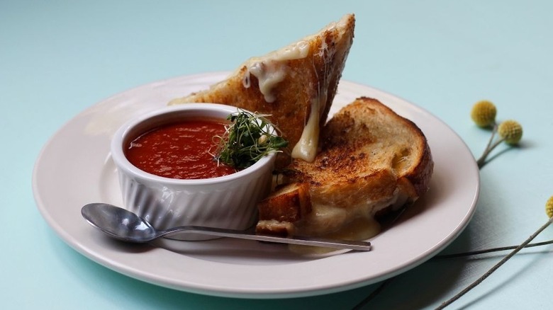 Grilled Cheese Sandwich with tomato sauce